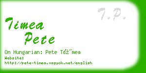 timea pete business card